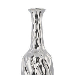 Beliani Silver Stoneware Bottle Vase - Modern Glam Honeycomb Texture, 12Cm X 45Cm - thumbnail 5