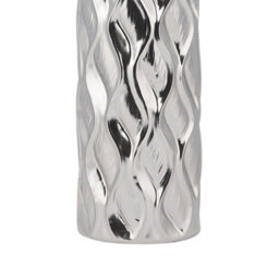 Beliani Silver Stoneware Bottle Vase - Modern Glam Honeycomb Texture, 12Cm X 45Cm - thumbnail 6