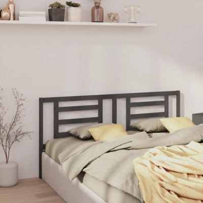 Berkfield Bed Headboard Grey 206X4X100 Cm Solid Pine Wood - image 1