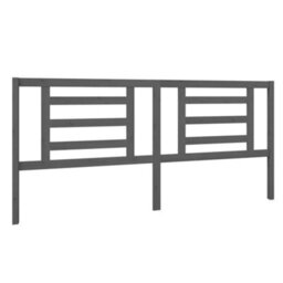 Berkfield Bed Headboard Grey 206X4X100 Cm Solid Pine Wood - thumbnail 2
