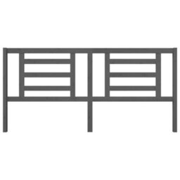 Berkfield Bed Headboard Grey 206X4X100 Cm Solid Pine Wood - thumbnail 3