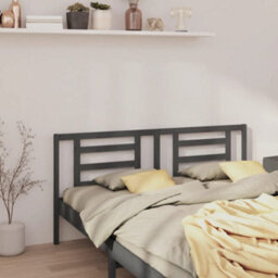 Berkfield Bed Headboard Grey 206X4X100 Cm Solid Pine Wood - thumbnail 4