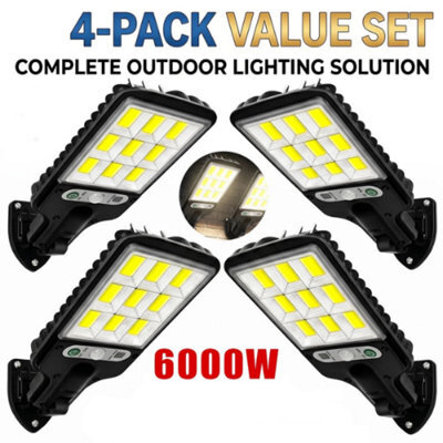 4 Pack Solar Led Pir Motion Sensor Wall Lights With Remote - image 1