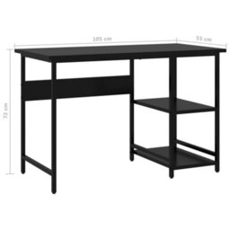 Berkfield Computer Desk Black 105X55X72 Cm Mdf And Metal - thumbnail 7