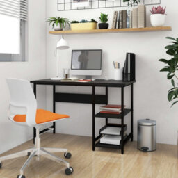 Berkfield Computer Desk Black 105X55X72 Cm Mdf And Metal - thumbnail 1