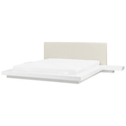 Beliani Bed With Led Faux Leather Zen 180 X 200 Cm (Eu Super King) White - thumbnail 4