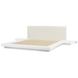 Beliani Bed With Led Faux Leather Zen 180 X 200 Cm (Eu Super King) White - thumbnail 5