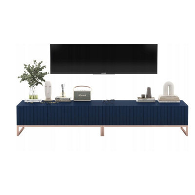 Heze Furniture Elpis Glamour Tv Sideboard 220 Cm Tv Unit Navy Matt / Copper Frame - image 1