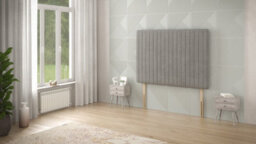 Somnior Beds Somnior  4Ft Eleanor Small Double 32 Inches Plush Silver Headboard With Wooden Struts