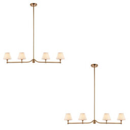 Loops Stylish 2 Pack Vintage Pendant Lights With Aged Brass Finish