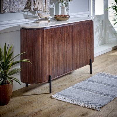 Worcester Ruby Mango Wood Sideboard With Marble Top & Metal Legs - image 1