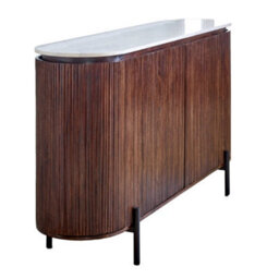 Worcester Ruby Mango Wood Sideboard With Marble Top & Metal Legs - thumbnail 4