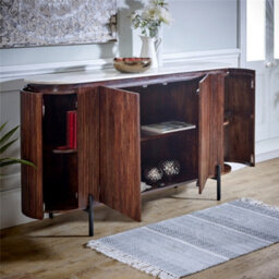 Worcester Ruby Mango Wood Sideboard With Marble Top & Metal Legs - thumbnail 2