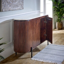 Worcester Ruby Mango Wood Sideboard With Marble Top & Metal Legs - thumbnail 3