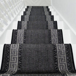 Greek Key Stair Runner - Hardwearing, Non-Slip & Durable Carpet For Stairs & Staircases, Multiple Lengths - thumbnail 8