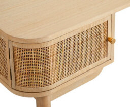 Nordlys 2-Door Wood And Rattan Desk Classic Style Bedroom - thumbnail 8