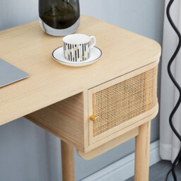 Nordlys 2-Door Wood And Rattan Desk Classic Style Bedroom - thumbnail 9