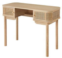 Nordlys 2-Door Wood And Rattan Desk Classic Style Bedroom - thumbnail 2