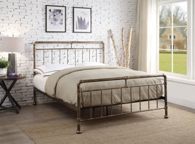 Save On Goods UK 5Ft King Size Retro Bed Frame Bronze,metal Pipe,tube Design.rustic,scaffold Style. - image 1
