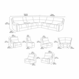 Xample Vegas Grey Fabric Power Reclining Sectional Sofa, 2 Power Recliners, Storage Drawers, Usb-A&usb-C Ports, Cupholders,reading Lights - thumbnail 2