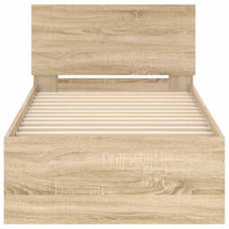 Vidaxl Bed Frame Without Mattress With Headboard Sonoma Oak 90X190 Cm Single - thumbnail 5