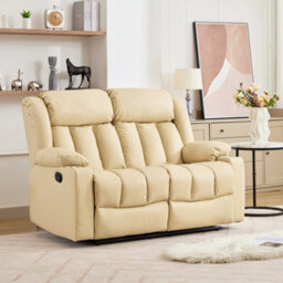 Sheridan 2 Seat Recliner Sofa With Cup Holders - Cream - thumbnail 3