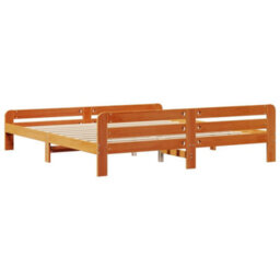 Berkfield Bed Frame Without Mattress Wax Brown 180X200 Cm Super King Size Solid Wood Pine - thumbnail 6