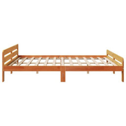 Berkfield Bed Frame Without Mattress Wax Brown 180X200 Cm Super King Size Solid Wood Pine - thumbnail 5