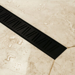 Insl8 Linear Wet Room Tile-On Shower Tray With Black Grate - Alternative Slots Style - 800 X 800 X 30mm - thumbnail 5
