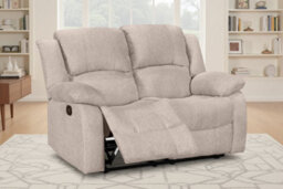 Fabric Beige 2 Seater Recliner Sofa Varesa - thumbnail 1
