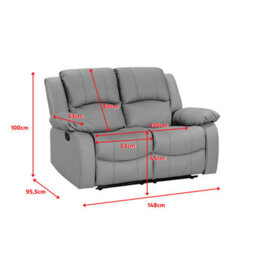 Fabric Beige 2 Seater Recliner Sofa Varesa - thumbnail 7