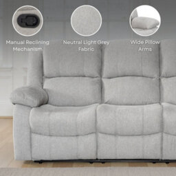 Fabric Beige 2 Seater Recliner Sofa Varesa - thumbnail 8