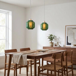 Happy Homewares Emerald Green Traditional Pendant Ceiling Lamp Shade With Deep Grooves - thumbnail 6