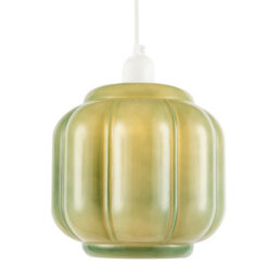 Happy Homewares Emerald Green Traditional Pendant Ceiling Lamp Shade With Deep Grooves - thumbnail 2