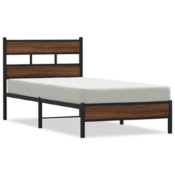 Berkfield Bed Frame Without Mattress Brown Oak 75X190 Cm Small Single Engineered Wood - thumbnail 2