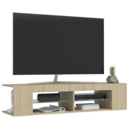 Berkfield Tv Cabinet With Led Lights Sonoma Oak 135X39X30 Cm - thumbnail 6