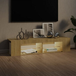Berkfield Tv Cabinet With Led Lights Sonoma Oak 135X39X30 Cm - thumbnail 3