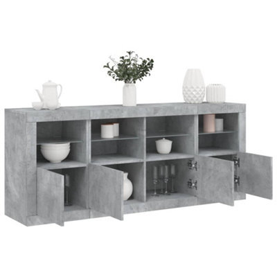 Vidaxl Sideboard With Led Lights Concrete Grey 163X37X67 Cm - image 1