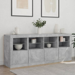 Vidaxl Sideboard With Led Lights Concrete Grey 163X37X67 Cm - thumbnail 3