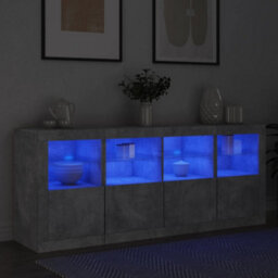 Vidaxl Sideboard With Led Lights Concrete Grey 163X37X67 Cm - thumbnail 4