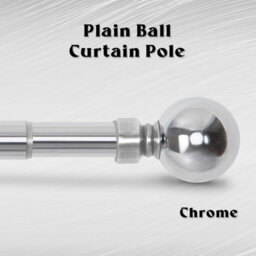 Aspire Homeware Plain Metal Curtain Pole With Ball Finials Extendable Rod 160-300 Cm (Chrome) - thumbnail 8