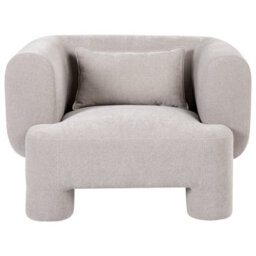 Beliani Home Living Room Dark Beige Curved Soft Fabric 3-Seater Sofa - 180Cm - thumbnail 9