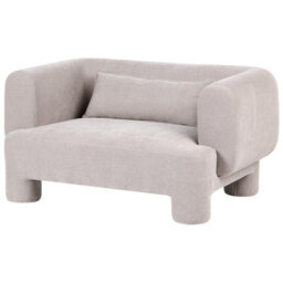 Beliani Home Living Room Dark Beige Curved Soft Fabric 3-Seater Sofa - 180Cm - thumbnail 7
