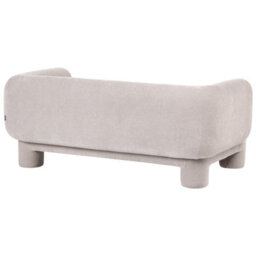 Beliani Home Living Room Dark Beige Curved Soft Fabric 3-Seater Sofa - 180Cm - thumbnail 5