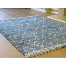 Aspect Furniture Marjan-Diamond/rhombus Pattern Geometric Thick Soft Shaggy Rug,blue/ivory,120 X 170 Cm - thumbnail 2