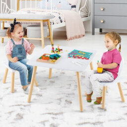 Costway 3 Pcs Kids Table And Chair Set Toddler Activity Center Writing Desk Space-Saving - thumbnail 9