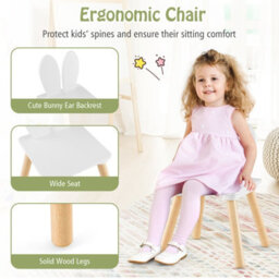 Costway 3 Pcs Kids Table And Chair Set Toddler Activity Center Writing Desk Space-Saving - thumbnail 5