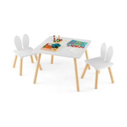 Costway 3 Pcs Kids Table And Chair Set Toddler Activity Center Writing Desk Space-Saving - thumbnail 1