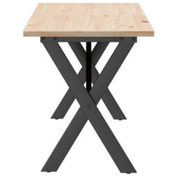 Berkfield Coffee Table X-Frame 160X40X45 Cm Solid Wood Pine And Steel - thumbnail 5