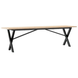 Berkfield Coffee Table X-Frame 160X40X45 Cm Solid Wood Pine And Steel - thumbnail 2